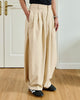 AQ Pleated Curved Pants (Cream)